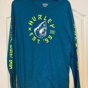Boys XL long Sleeve Blue Hurley Tshirt